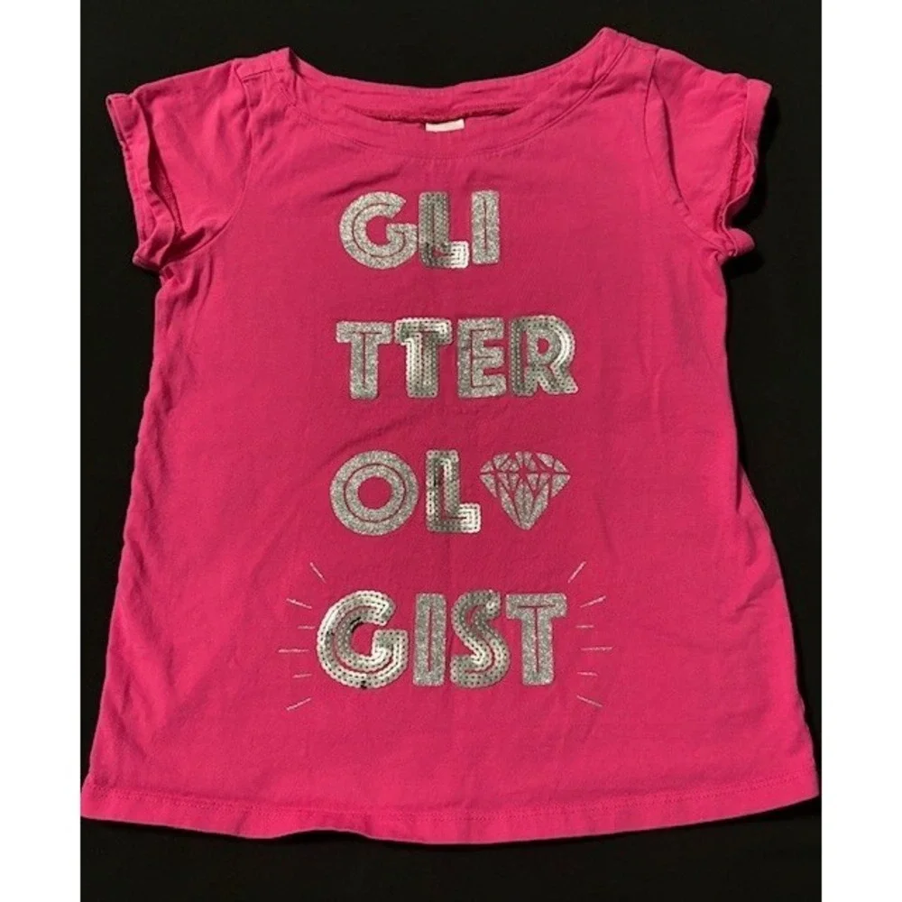 Gymboree girls size 10 bright pink Glitterologist tee
